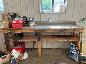 Work Bench - 8 Ft W X 25 in D X 40 in H - Content not included. Workbench only