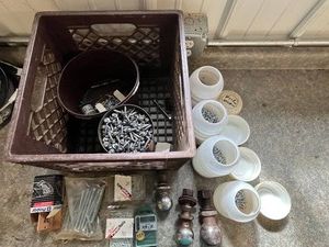 Hardware Fasteners Mixed Lot - Assorted Screws, Bolts & Trailer Hitch Balls