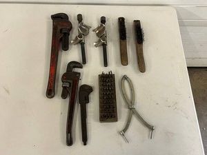 Pipe Wrenches, Clamps & Brushes Mixed Lot