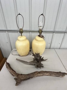 Table Lamps & Decorative Wood Pieces