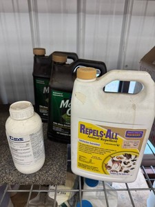 Lawn Care Chemicals Mixed Lot - Lilly Miller Moss Out, Repels-All & Drive 75 DF - contents unverified