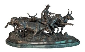 LLR - Frederic Remington Stampede Bronze Sculpture