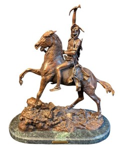 LL - Frederic Remington Scalp Bronze Sculpture