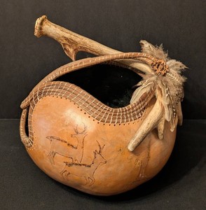 LLC - Signed Native American Gourd Art