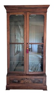 B3 - Victorian Walnut & Glass Display Cabinet