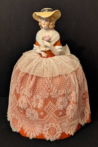 DR - Antique Porcelain Half Doll Pin Cushion Doll