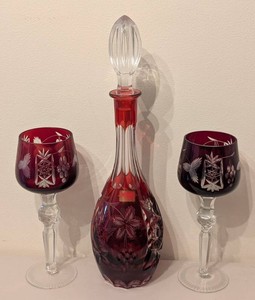 DR - Bohemian Crystal Decanter & Wine Glasses Set