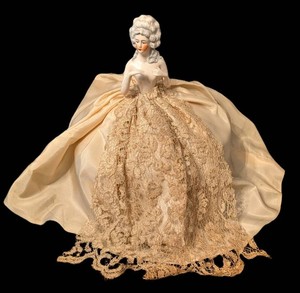 LLR - Antique Porcelain Half Doll Lace Gown