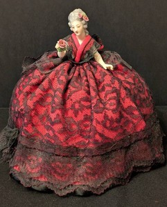 LLR - Antique Porcelain Half Doll Pin Cushion Doll