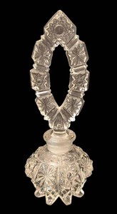 LLR - Vintage Art Deco Crystal Perfume Bottle Hollywood Regency