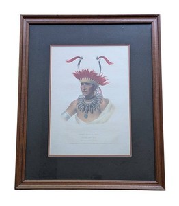 LLR - Antique Thomas L. McKenney Chon-Man-I-Case an Otto Half Chief Print Framed