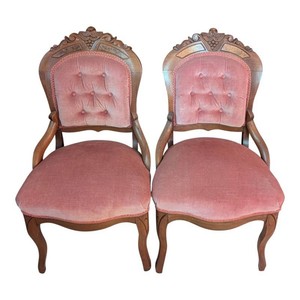 B1 - Pair of Antique Victorian Walnut Chairs