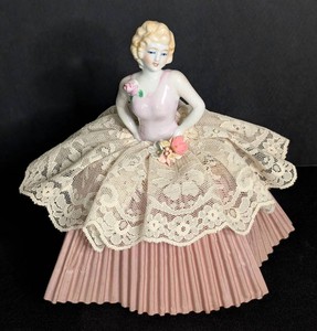 B2 - Antique Porcelain Half Doll Pin Cushion