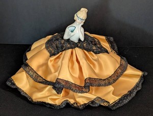 B1 - Antique Porcelain Half Doll Pin Cushion Doll