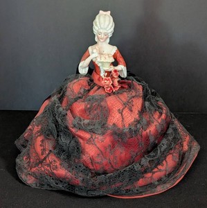 B1 - Antique Porcelain Half Doll Pin Cushion Doll