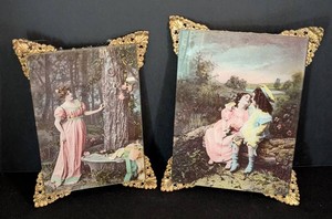 B1 - Vintage Ornate Framed Prints Pair