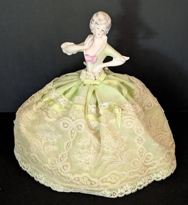 B3 - Antique Porcelain Half Doll Lace Dress