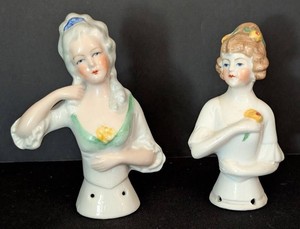 B1 - Vintage Porcelain Half Doll Pair