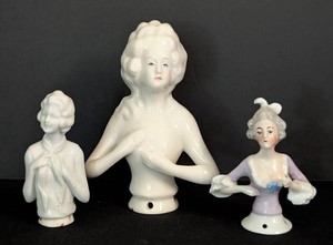 B1 - Antique Porcelain Half Dolls (Lot of 3)
