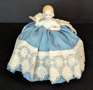 B1 - Antique Porcelain Half Doll Pin Cushion Doll