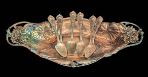K - Antique Wm Rogers & Son Silver-Plated Bowl & Flatware