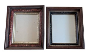 B3 - Vintage Etched Wood Picture Frames Pair