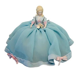 LL2 - Antique Porcelain Half Doll Pincushion Doll