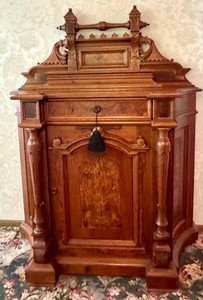 Antique Victorian Carved Oak Cabinet