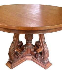 Antique Mahogany Pedestal Center Table