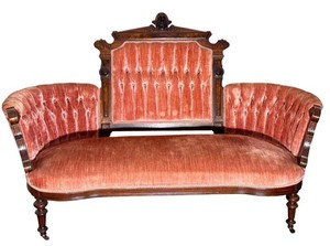 Antique Victorian Renaissance Revival Sofa Carved Minerva Head