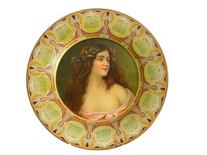 Antique 1913 Tin Lithograph Advertising Calendar Plate Lindeke Kjelstrup and Co.