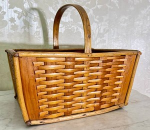 CL - Antique Swedish Knutkorg Basket Bentwood Handle
