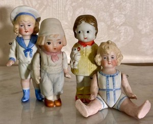 Vintage Japan Bisque Doll Figurines (Lot of 4)