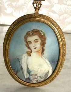 BN - Antique Oval Portrait Miniature in Gilt Frame