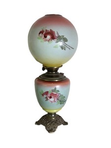 CL - Antique Floral Oil Lamp Success Burner
