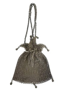 BN - Antqiue Chain Mail Purse Metal Mesh Drawstring Bag