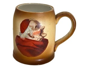 Antique Buffalo Pottery Bing & Nathan Advertising Mug - A Dollar or Two Will Do Monk Motif