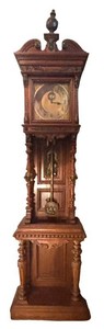 E - Antique German Wilhelminian Grandfather Clock C. 1880
