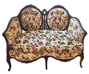 LL2 - Antique 1920s Double Oval Back Sofa