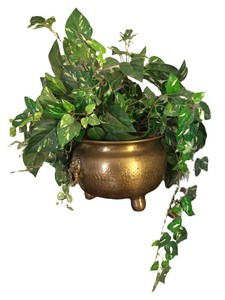 LL2 - Faux Greenery in Brass Planter