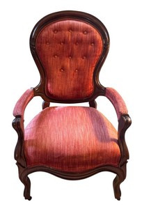 LL2 - Antique Victorian Balloon Back Walnut Parlor Chair