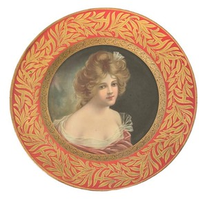 LL2 - Antique Dresden Art Tin Lithograph Plate Lenore No. 207 1907
