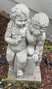 BY - Cement Garden Cherub Sculpture