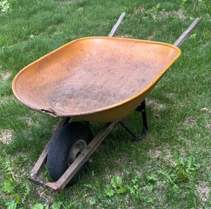 BY - Vintage Metal Wheelbarrow