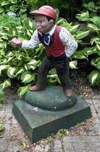 BY - Vintage Jockey Cement Sculpture