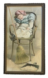 LL2 - Victorian Era Little Helper Print 11 X 19 in Framed