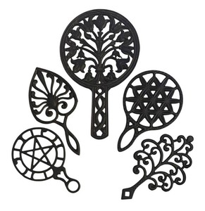 LL2 - Five Vintage Cast Iron Trivets