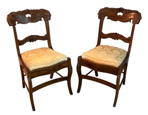 LL2 - Antique Victorian Side Chairs (Set of 2)