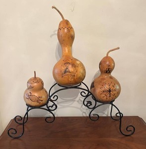 LL2 - J. Bearpaw Artisan Gourd Figurines (Lot of 3)