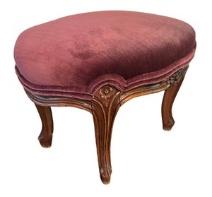 LL2 - Antique French Louis XV Style Walnut Stool
